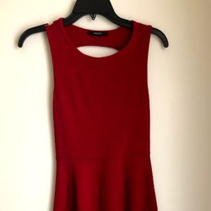 Red cutout skater dress